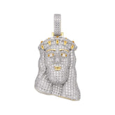 Jesus Face Moissanite Pendant - 925 Sterling Silver